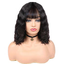 Aligrace Full Machine Made Wavy Bob Wigs With Bangs