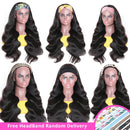 Dola Hair Dola Hair Body Wave Headband Wig Glueless Human Hair Wig With Pre-attached Scarf Half Wig 150% Density