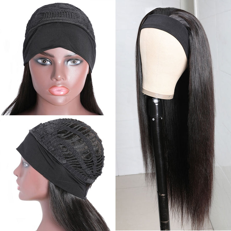 Dola Hair Protective Style For Black Natural Hair-Quick Fix Elegant Headband Wig Straight