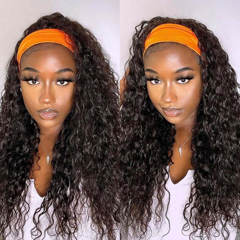 Mslynn 2 Pieces Headband Wigs Combo Deal Body Wave And Deep Curly Headband Wig