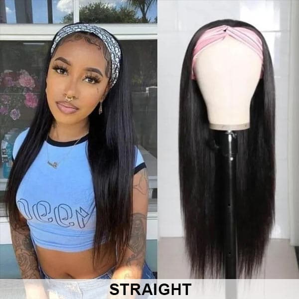 Mslynn Water Wave Headband Wig Human Hair Glueless Wig No Lace Wig