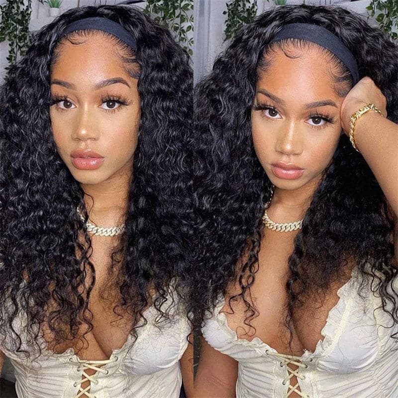 Mslynn Pay 1 Get 2 Wigs Straight Headband Wig And Kinky Curly Headband Wig