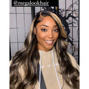 Upgrade HD lace 4x4 13x4 Crystal Lace Frontal Wigs Pre Plucked Highlight Body Wave Balayage Human Hair Wigs