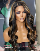 Jessies Wig Highlight Honey Blonde 5X5 HD Lace Body Wave Lace Closure Wig Brazilian Human Hair Wig