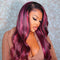 Megalook Transparent 4x4 5x5 13x4 13x6 Lace Front Wig Black Hair With Purple Highlights Straight/Body Wave Human Hair Wigs