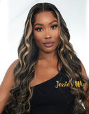 Jessies Wig Glueless Crystal HD Lace Balayage Wavy 13x4 Lace Front Wig Human Hair Wig