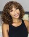 Jessies Wig Highlight Brown Curly Short Bob Wig With Bangs Glueless Human Hair Wigs With Fringe