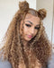 Jessies Wig 13x4 Highlight Honey Blonde Water Wave Lace Front Wig 4x4 Lace Closure Human Hair Wig