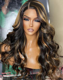 Jessies Wig Highlight Honey Blonde 5X5 HD Lace Body Wave Lace Closure Wig Brazilian Human Hair Wig