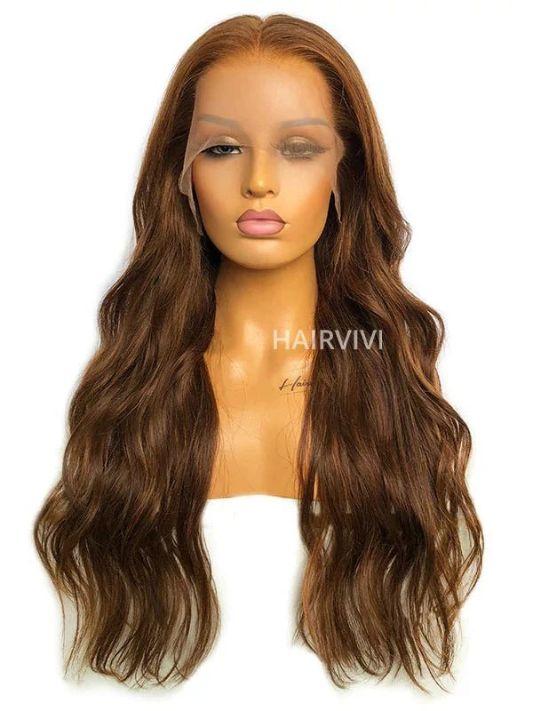 Hairvivi Noelle 13x4.5 High Quality Human Hair Wigs HD Lace Brown Highlights