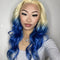 New Arrival Honey Blonde 613 Blue Ombre Colored 13x4 Transparent Lace Front Human Hair Wigs For Women 210% Density