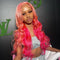 New Arrival Ombre Colored Pink Red 13x4 Transparent Lace Front Human Hair Wigs For Women 210% Density Pre Plucked Body Wave Hair Wigs