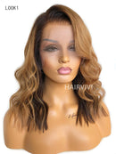 Hairvivi Zuri Honey Blonde Lace Front Wig With Dark Brown Color Underneath HD Lace