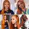 Aligrace 4x4 Closure Lace Straight Wigs Ginger Orange Color