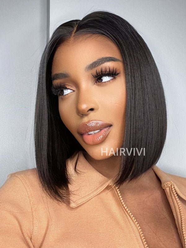 Hairvivi Kylie Human Hair Bob Wigs Fake Scalp Lace Front Pre-bleached HD Lace