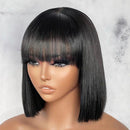 Dola Hair Straight Bang Wig Human Hair Brazilian Glueless Wig No Lace