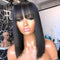 Dola Hair Straight Bang Wig Human Hair Brazilian Glueless Wig No Lace