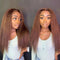 Dola Hair Yaki Straight Color Ginger Lace Closure Human Wig 180% Density