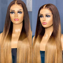 Dola Hair 4X4 Ombre Honey Blonde Straight Lace Closure Human Hair Wig