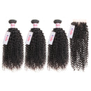 Dola Hair Good Quality Virgin Kinky Curly Human Hair Bundles With 5X5 HD Lace Closure