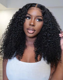 Jessies Wig Jerry Curly 13x4 Bob Crystal Lace Front Wig With Kinky Edge Baby Hair Glueless Human Hair Wig