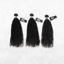 CurlyMe Kinky Curly Virgin Human Hair 3 Bundles With 4x4/5x5 Closure Natural Black