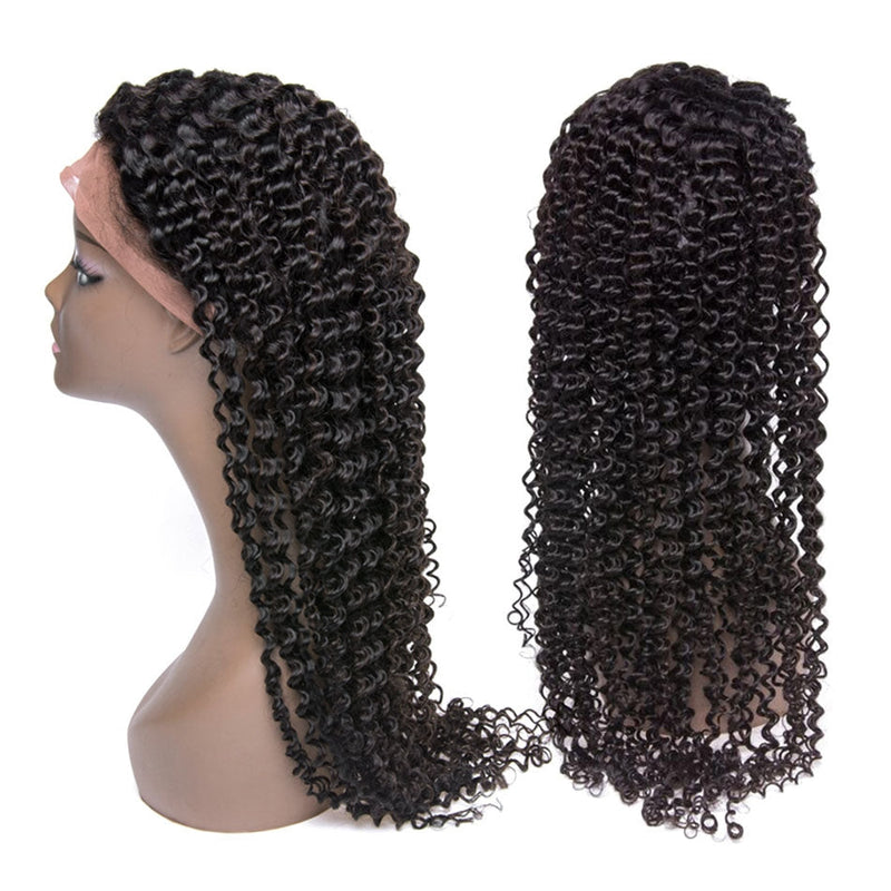 Dola Hair Mongolian Kinky Curly Full Lace Wigs Human Hair No Glue No Hair Out