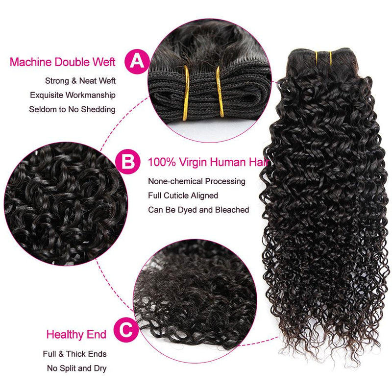 Ali Grace 3 Pcs Kinky Curly Human Hair Weave