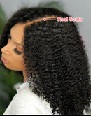 Jessies Wig Influencer Recommend Kinky Curly  V Part Wig Glueless Human Hair Wig 0 Skill Need