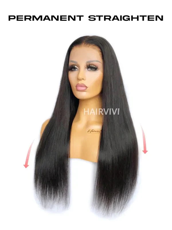 Hairvivi Victoria Permanent Straighten Lace Front Human Hair Wigs Bleached and Pre-Plucked