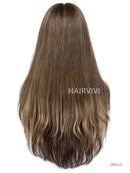 Hairvivi Maeve Long Layered Wig With Bangs 180% Density Brown Lace Front