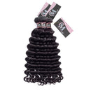 CurlyMe Loose Deep Virgin Human Hair 3 Bundles With 4x4/5x5 Closure Natural Black