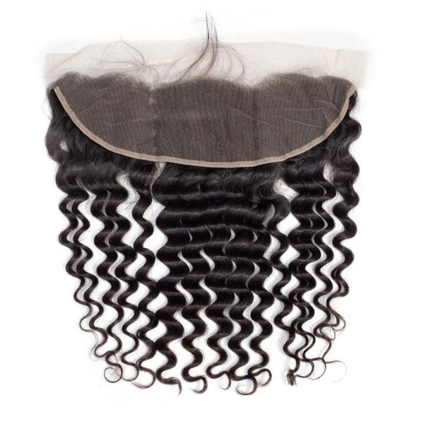 CurlyMe Loose Deep Wave Virgin Human Hair 13x4 Lace Frontal Natural Black