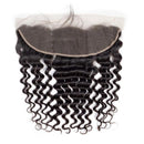 CurlyMe Loose Deep Virgin Human Hair 4 Bundles with 13x4 Frontal Natural Black