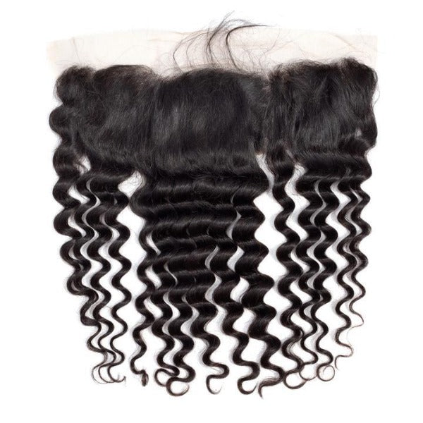 CurlyMe Loose Deep Wave Virgin Human Hair 13x4 Lace Frontal Natural Black