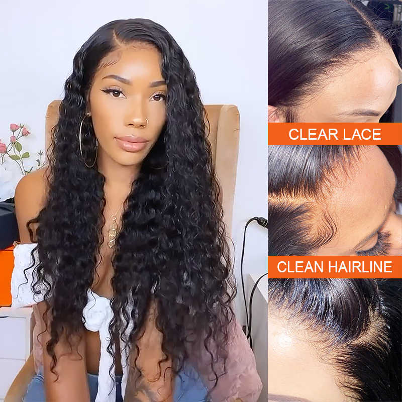 Xrs Beauty Hair Human Hair HD Lace Front Wig Deep Wave 13x6 *NEW* CLEAR LACE & CLEAN HAIRLINE [LFW15]