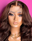 Jessies Wig Brown Color Loose Wave Human Hair Lace Front Wigs 4x4 Available