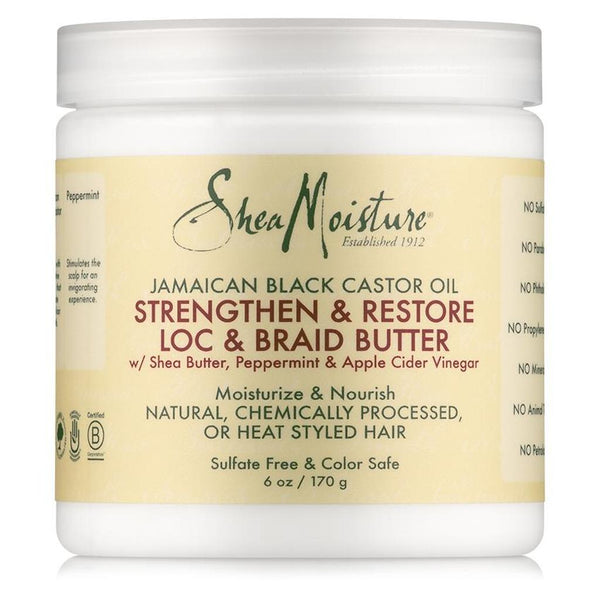 Shea Moisture Jamaican Black Castor Oil Strengthen & Restore Loc & Braid Butter 6 Oz