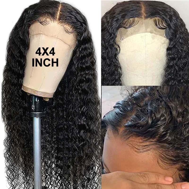 Aligrace 4x4 Lace Closure Kinky Curly Human Hair Wigs