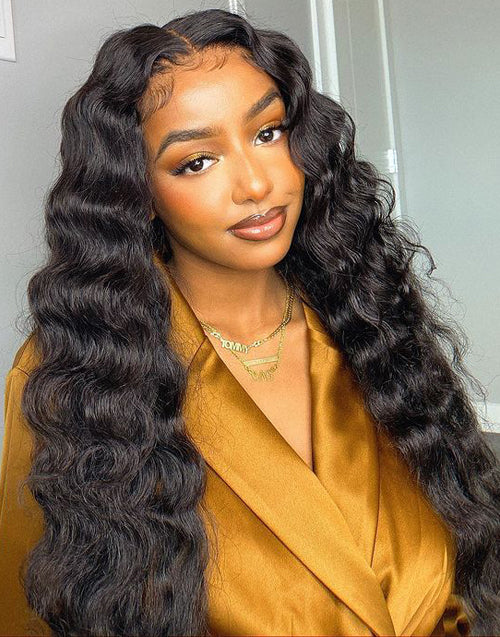 Jessies Wig Beautiful Crimp Wave 13x4 Lace Frontal | 4x4 Closure Loose Deep Human Hair Wigs