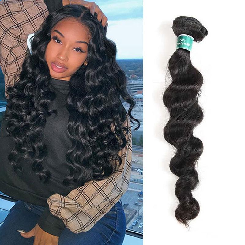 Ali Grace 12a Grade Loose Wave 1 Bundle Deal Thick Full Human Hair Weave Bundles Natural Black