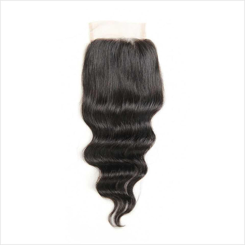 Ali Grace Brazilian Loose Wave Hair 4x4 Lace Closure Free Part Prepluked with Baby Hair Remy Human Hair Lace Closure