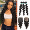 Ali Grace Loose Wave Hair Bundles 3 Pcs With 4x4 Lace Closure