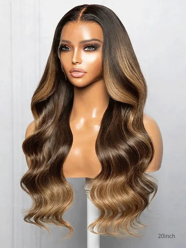 Hairvivi Jessie Loose Wave Wig Light Brown Highlights 180% Density Wig