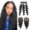 Ali Grace Peruvian Loose Wave Bundles 3 Pcs With 4x4 Lace Closure