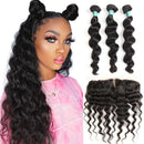 Ali Grace Loose Wave Hair Bundles 3 Pcs with 13*4 Lace Frontal