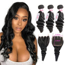 Dola Hair Brazilian Virgin Hair Loose Wave Bundles With 5X5 HDLace Top Closure