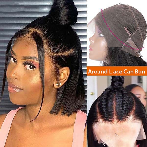 Mslynn Bob Straight 360 Lace Front Wig Short Bob Wig 100% Human Hair