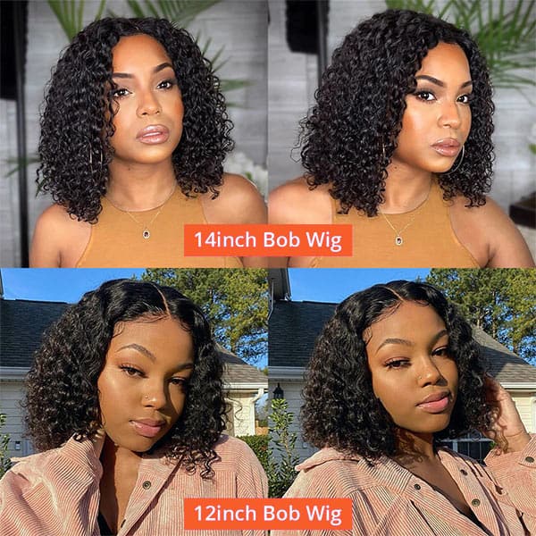 Mslynn Bob Wigs Lace Closure Human Hair Wigs Curly Short Bob Wigs