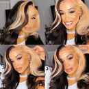 Mslynn Honey Blonde Skunk Stripe Wig Body Wave Wig 13x4 Lace Front Wig Pre Plucked With Baby Hair